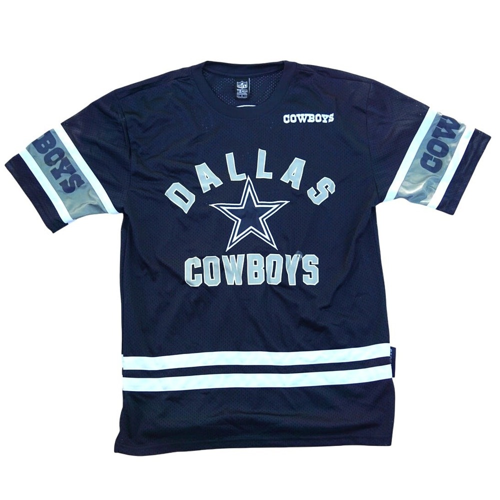 NFL Apparel Dallas Cowboys Jersey Navy Blue Stitched Logo Football Shirt Mens S